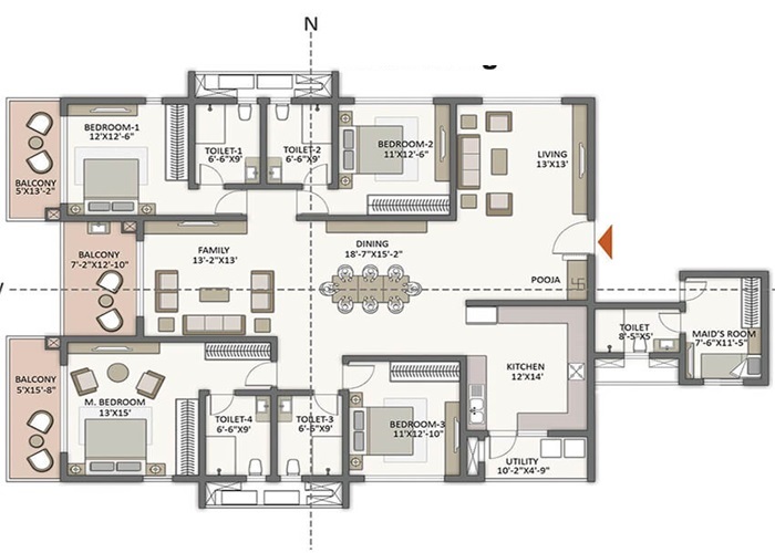 Featured Image of Prestige Garden Breez 4 BHK Floor Plan