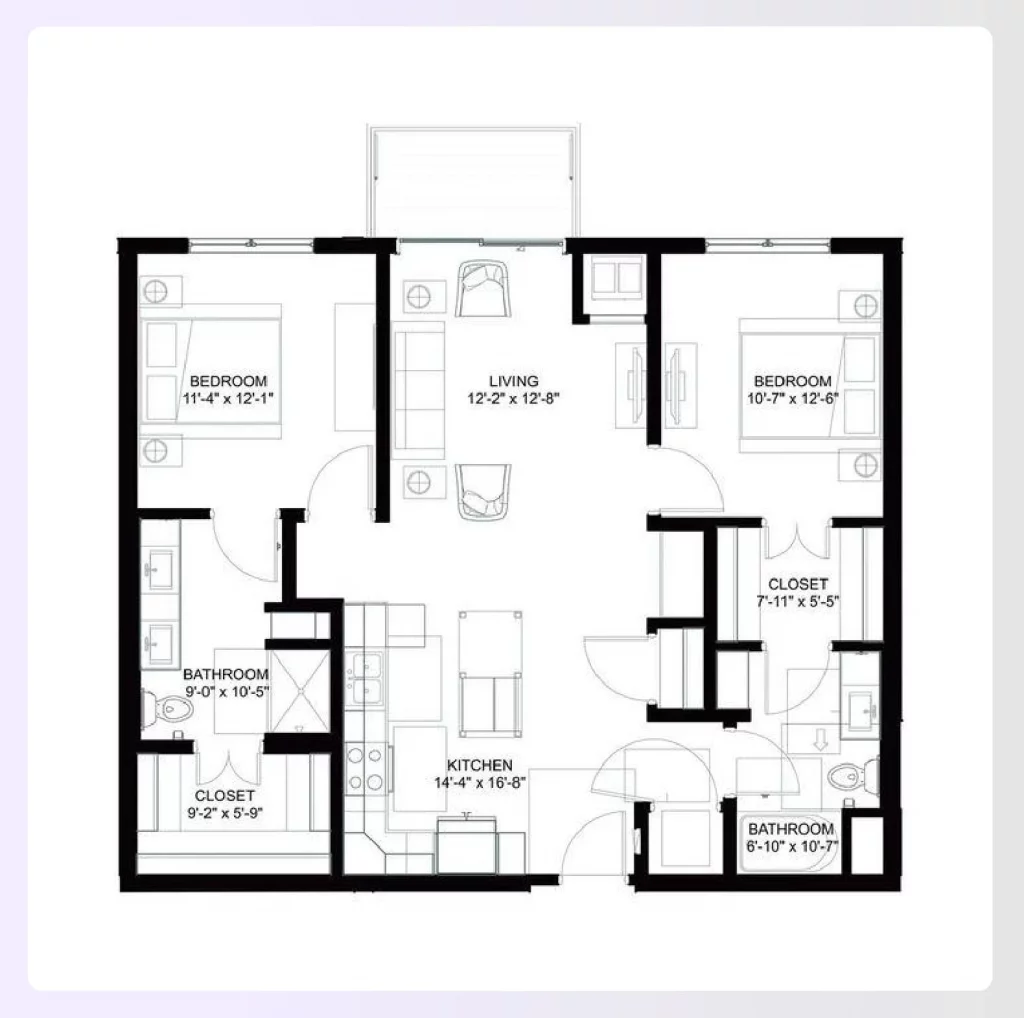 Featured Image of  Prestige Garden Breez 2 BHK Apartment Floor Plan