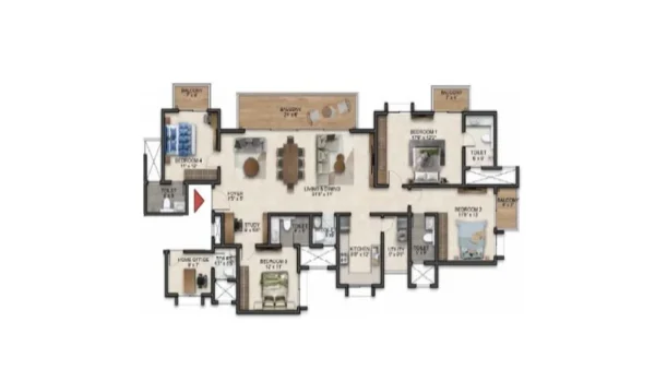 Featured Image of Prestige Garden Breeze 4 BHK Penthouse Floor Plan